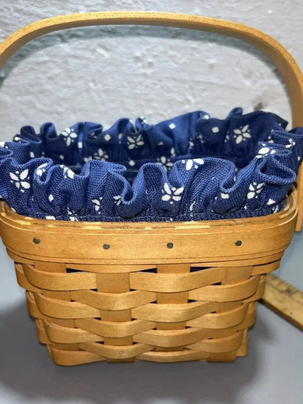Longaberger Horizon of Hope Basket with Floral Liner Protector 1997